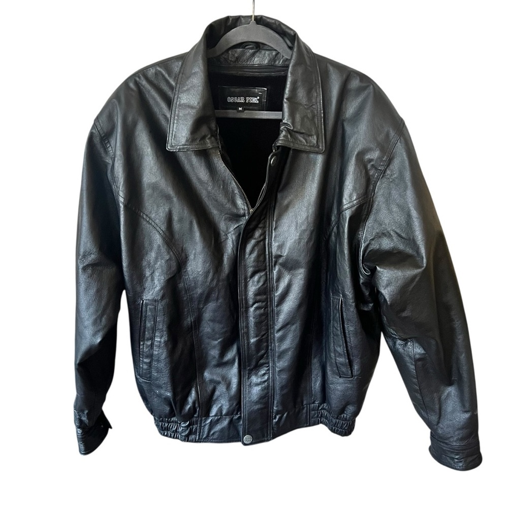 Oscar Piel Men’s Black Leather Jacket